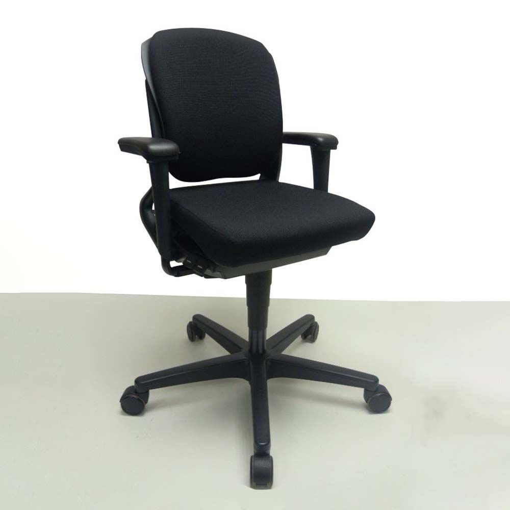 AHREND 230 middelhoge rug Bureaustoel refurbished - Zwart (nieuwe stof) / Zwart Voetkr mt wielen
