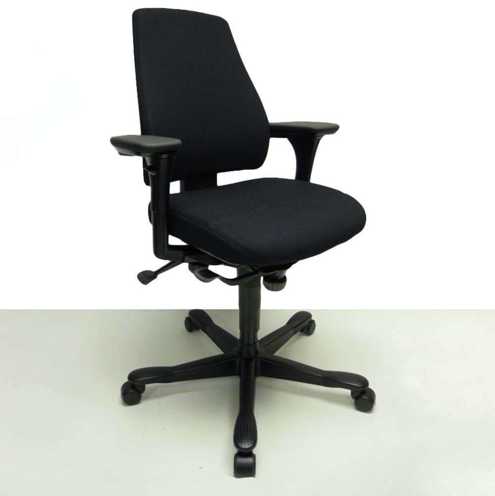KINNARPS 6000 Bureaustoel refurbished - Zwart (nieuwe stof) / Zwart Voetkr mt wielen