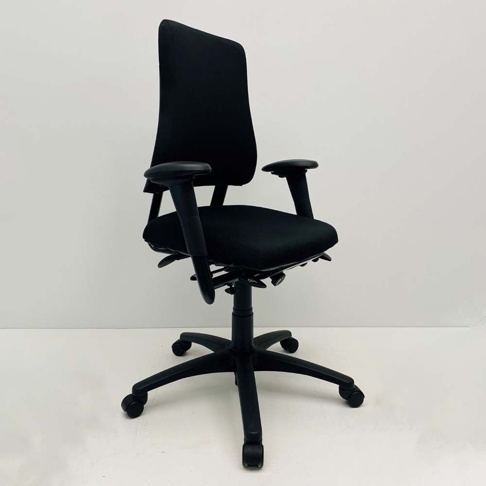 BMA AXIA PRO Extra hoge rug Bureaustoel refurbished - Zwart (nieuwe stof) / Zwart Voetkr mt wielen