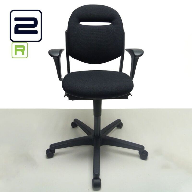 AHREND 220 Bureaustoel refurbished - Zwart (nieuwe stof) / Zwart Voetkr mt wielen