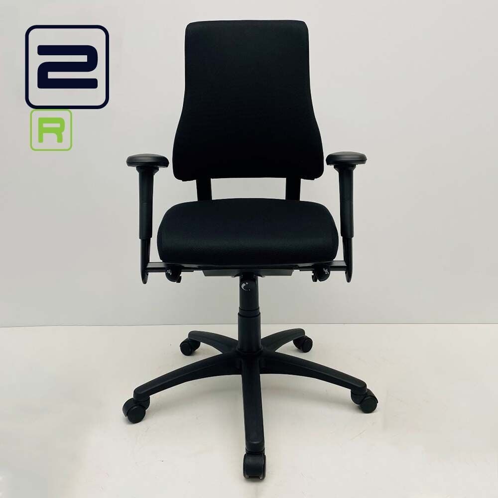 BMA AXIA PRO Extra hoge rug Bureaustoel refurbished - Zwart (nieuwe stof) / Zwart Voetkr mt wielen