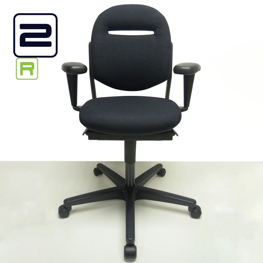 AHREND 220 Bureaustoel refurbished - Zwart (nieuwe stof) / Grijs Voetkr mt wielen