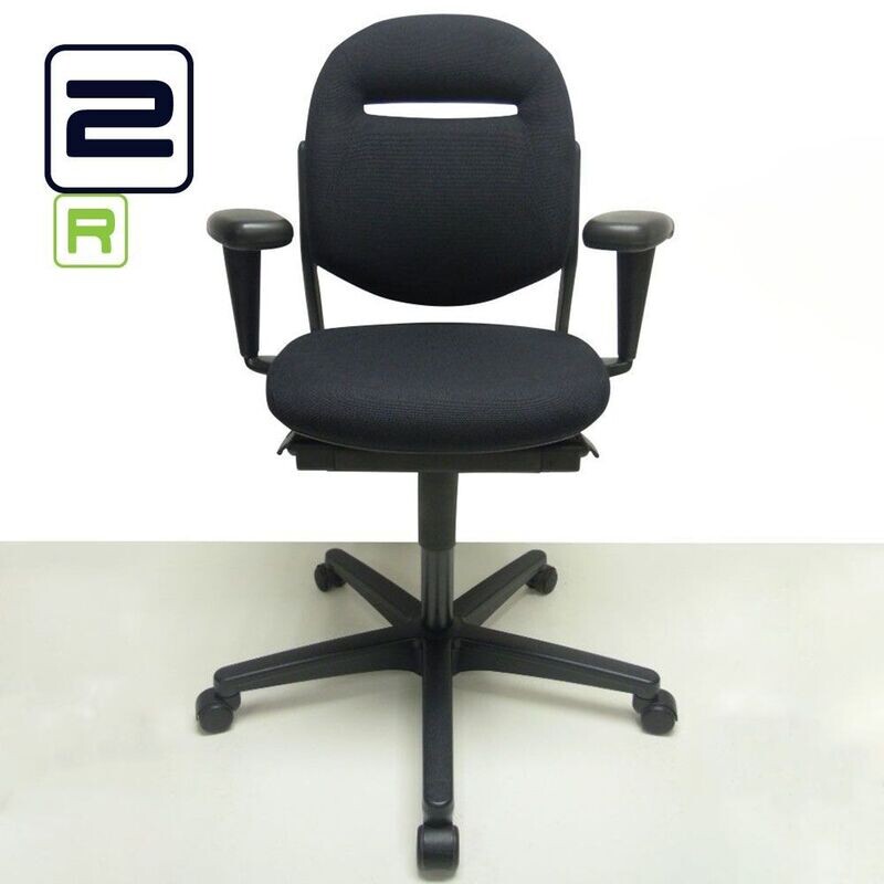 AHREND 220 Bureaustoel refurbished - Zwart (nieuwe stof) / Grijs Voetkr mt wielen