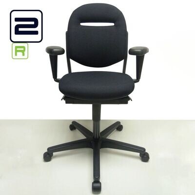 AHREND 220 Bureaustoel refurbished - Zwart (nieuwe stof) / Grijs Voetkr mt wielen