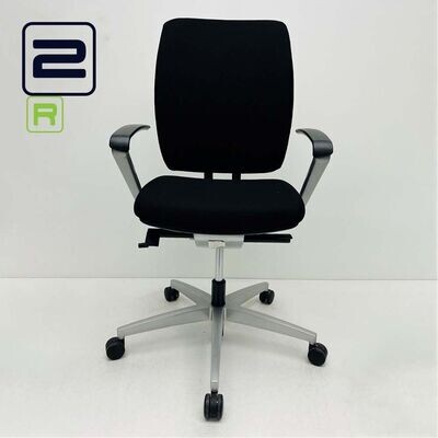 VIASIT MAGNUM Bureaustoel refurbished - Zwart (nieuwe stof) / Chrome Voetkr mt wielen