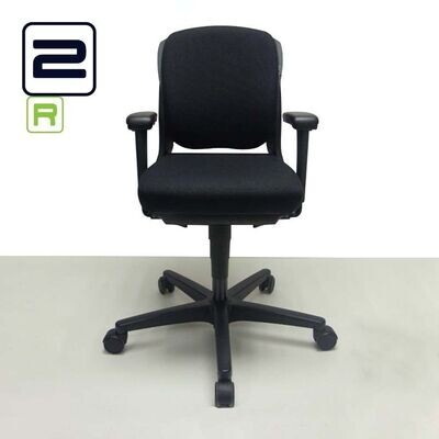 AHREND 230 middelhoge rug Bureaustoel refurbished - Zwart (nieuwe stof) / Zwart Voetkr mt wielen