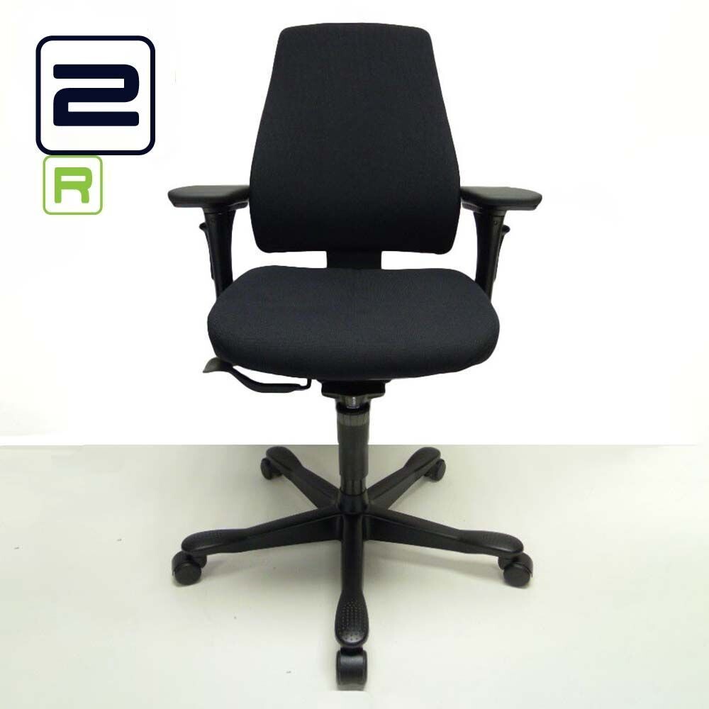 KINNARPS 6000 Bureaustoel refurbished - Zwart (nieuwe stof) / Zwart Voetkr mt wielen