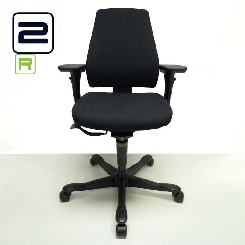 KINNARPS 6000 Bureaustoel refurbished - Zwart (nieuwe stof) / Zwart Voetkr mt wielen