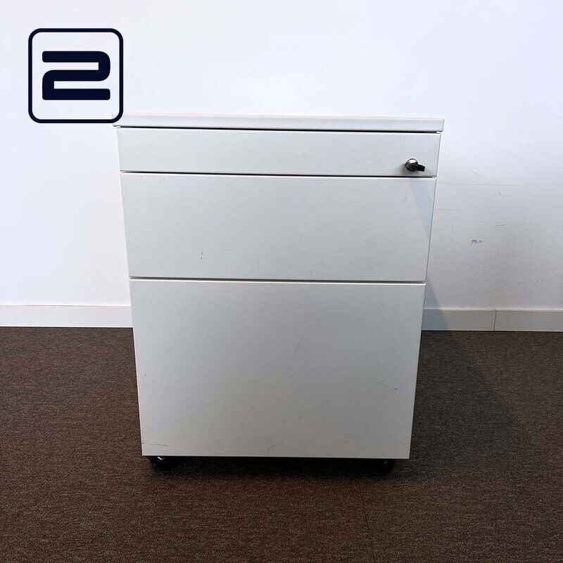 PAMI Ladeblok 2 schuifladen H57xB44xD60 - Wit Metaal