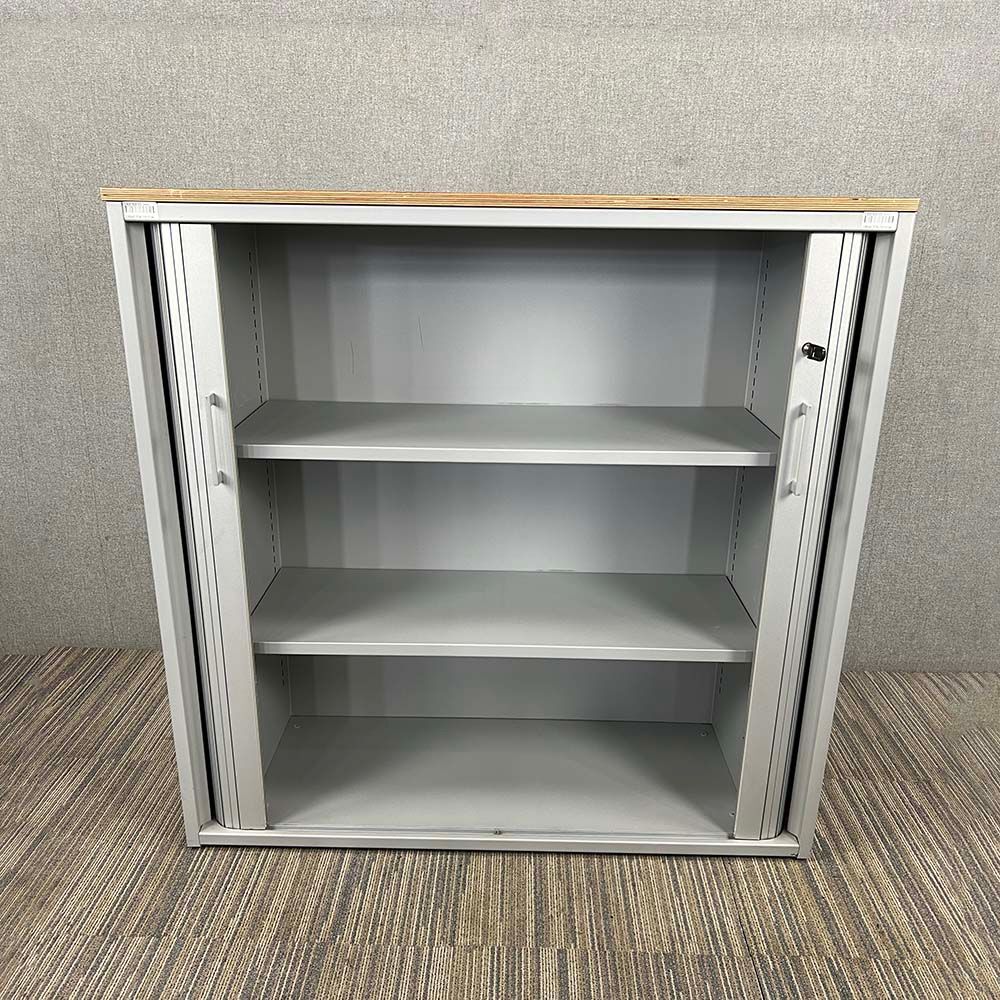 DROMEAS Halfh Vert Roldeurkast Eikfineer topblad H130xB120xD48 - Grijs Metaal