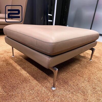 VITRA Suita Ottoman Poef Design by Antonio Citterio B100xL75xH43 - Camel Leder 'premium F' / Gepolijst Alu