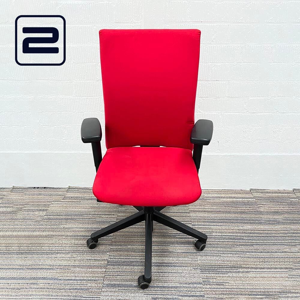 HAWORTH KOOPJE: COMFORTO D5575 Bureaustoel a - Rood Stof / Zwart Voetkr mt wielen
