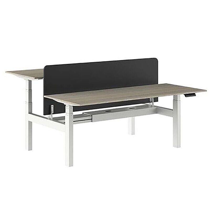 Zit-Sta Bureau dubbel ERGONICE DUO PRO LUX (elektrisch verstelbaar tot 120kg) inclusief bladen H65-130cm