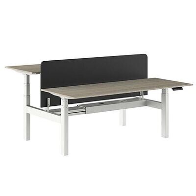 Zit-Sta Bureau dubbel ERGONICE DUO PRO LUX (elektrisch verstelbaar tot 120kg) inclusief bladen H65-130cm