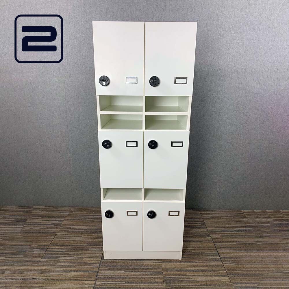 NN Lockers 2 Mod Breed 6-delig met cijferslot H180xB65xD54 - Wit melamine