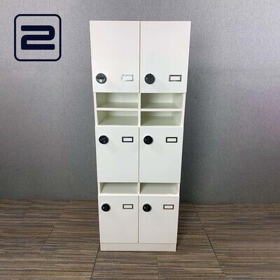 NN Lockers 2 Mod Breed 6-delig met cijferslot H180xB65xD54 - Wit melamine
