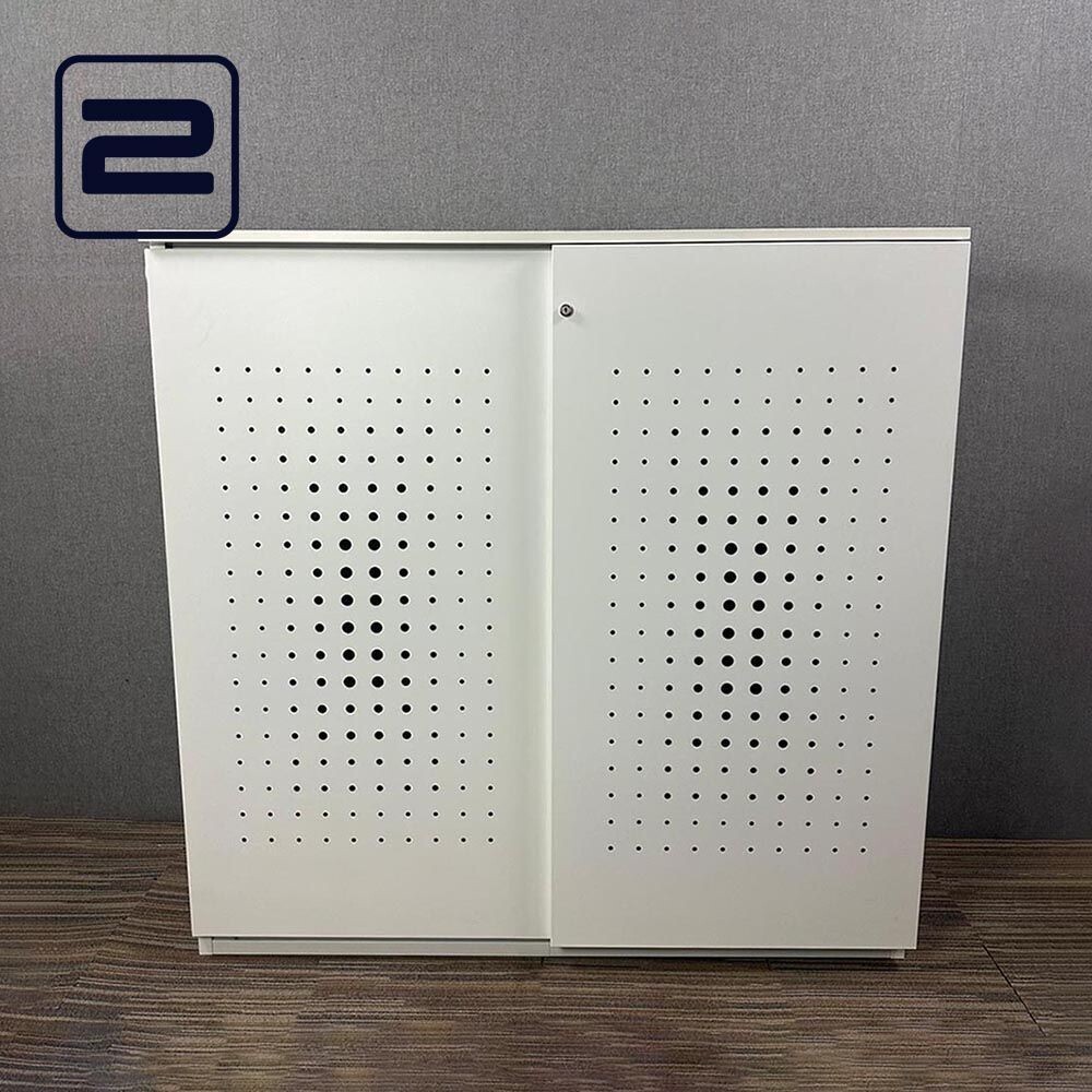 PAMI SDK Halfh Brede Schuifdeurkast H160xB160xD50 - Wit / metaal Melamine