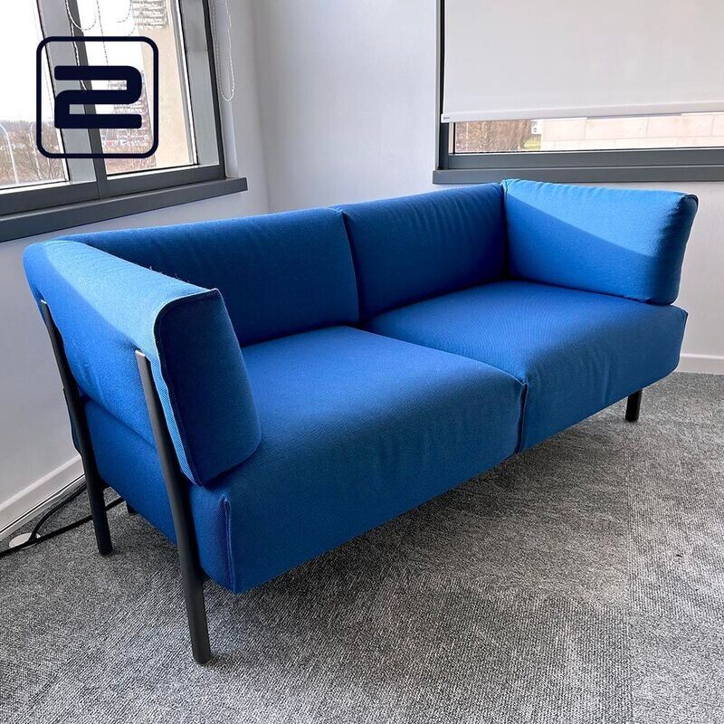ALIAS Eleven 2 Zetel 2-zit B160xD75xH71 - Blauw Stof / Zwart Metaal