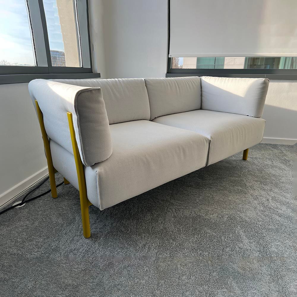 ALIAS Eleven 2 Zetel 2-zit B160xD75xH71 - Licht grijs Stof / Geel Metaal