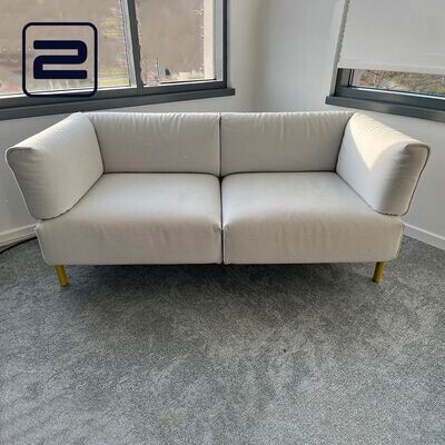 ALIAS Eleven 2 Zetel 2-zit B160xD75xH71 - Licht grijs Stof / Geel Metaal