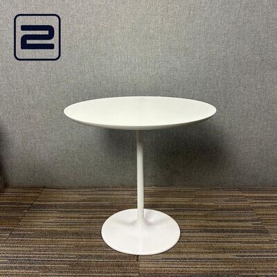 ARPER DIZZIE Bijzettafel B51xD47xH50 - Wit MDF embossed / Wit Voetplaat