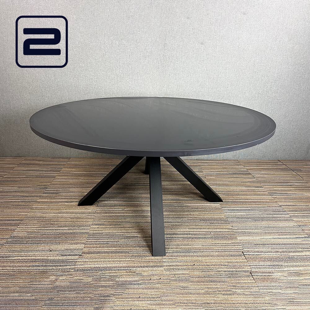 GISPEN Dukdalf Kolom Vergadertafel B160xD160xH75 - Zwart Melamine / Zwart metaal