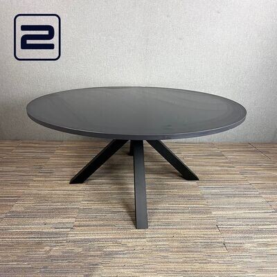 GISPEN Dukdalf Kolom Vergadertafel B160xD160xH75 - Zwart Melamine / Zwart metaal