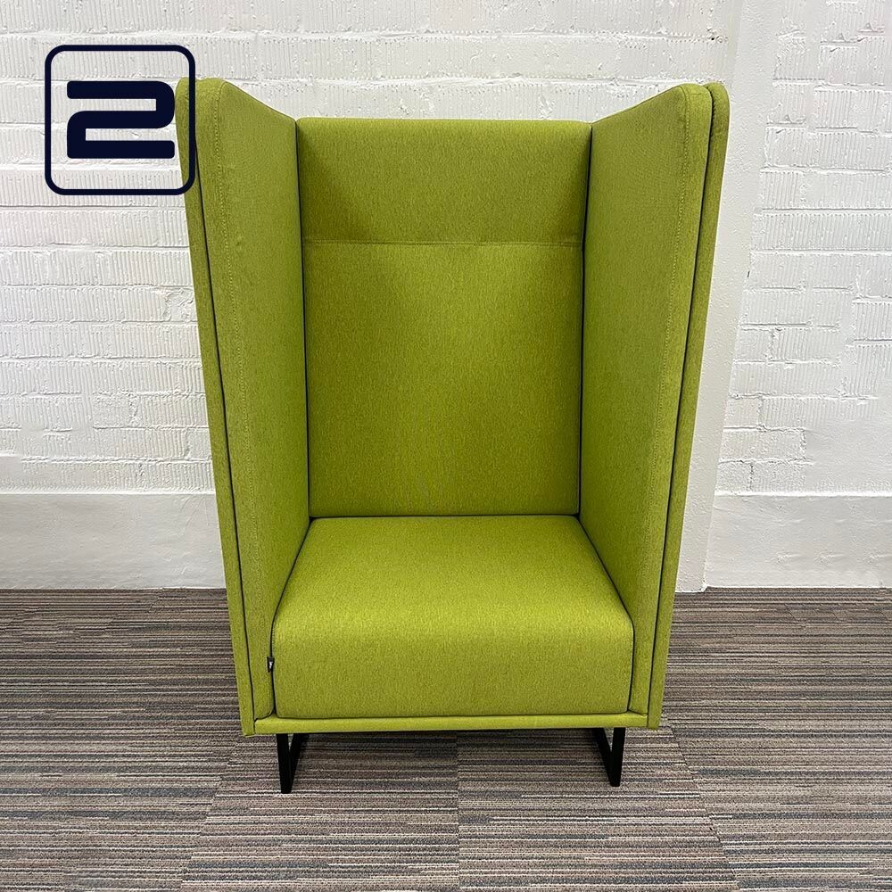 LANDE Zitbank 1-zit Akoestisch B84xD77xH135 - Groen Stof