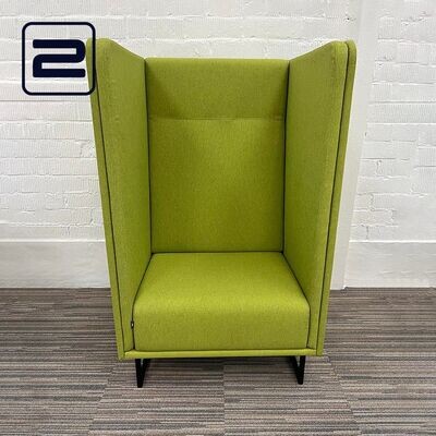 LANDE Zitbank 1-zit Akoestisch B84xD77xH135 - Groen Stof