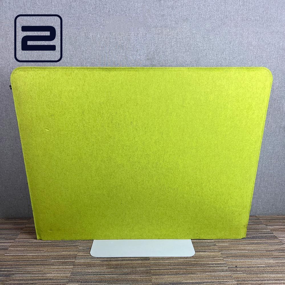 BUZZISPACE Akoestische Scheidingswand H123xB160xD3 - Lime green Vilt / Grijs Metaal Voetplaat
