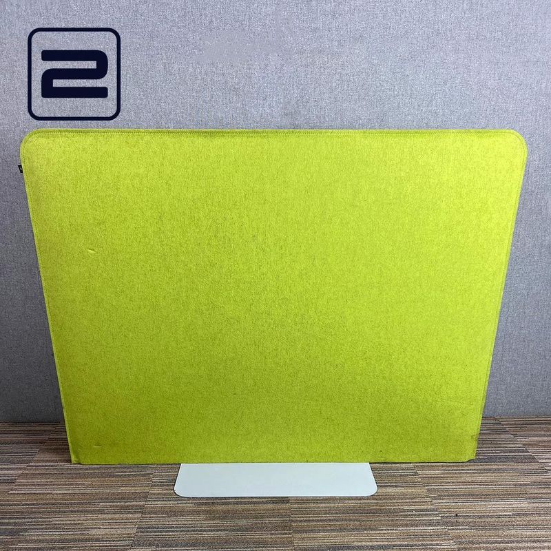 BUZZISPACE Akoestische Scheidingswand H123xB160xD3 - Lime green Vilt / Grijs Metaal Voetplaat