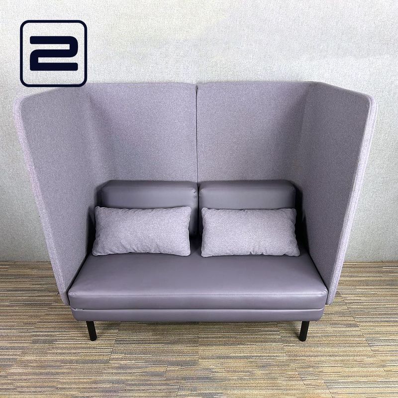 AHREND Charge Collection Zitbank 2-zit Akoestisch B150xD75xH140 - Lavendel Vilt / Zwart Hout