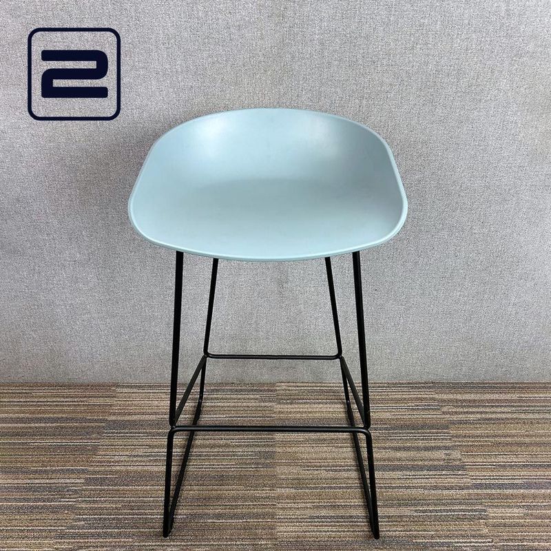 HAY AAS38 Kruk - Dusty blue Kunststof / Zwart metaal
