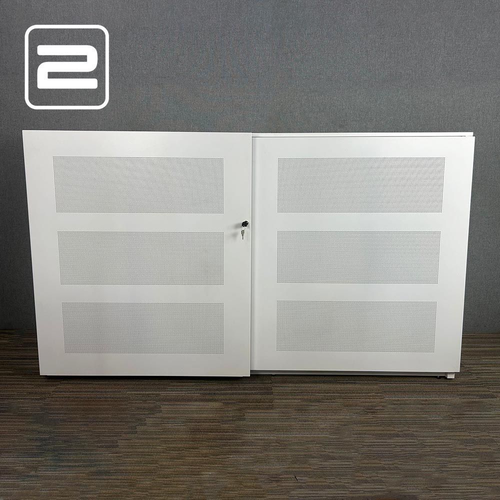 ROBBERECHTS Halfh Brede Schuifdeurkast H118xB200xD47 - Wit Metaal