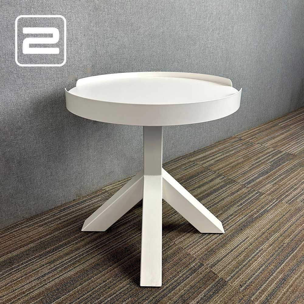 GISPEN Dukdalf Solid as a rock Bijzettafel B51xD51xH50 - Wit Melamine / Wit Metaal Centrale Poot