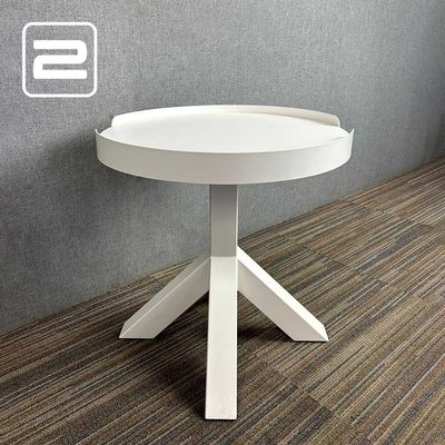 GISPEN Dukdalf Solid as a rock Bijzettafel B51xD51xH50 - Wit Melamine / Wit Metaal Centrale Poot