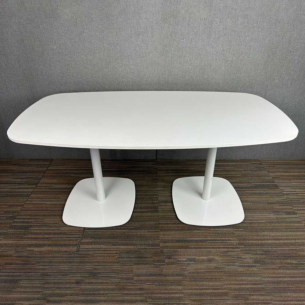 ENEA Tafel B160xD80xH75 - Wit Melamine / Wit Metaal 2 poten