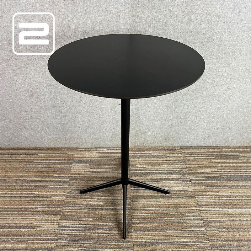 ENEA Bistrotafel B70xD70xH110 - Zwart HPL / Zwart metaal