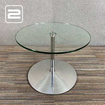ARTIFORT Circle Salontafel B50xD50xH40 - Glas / Chrome Voetplaat