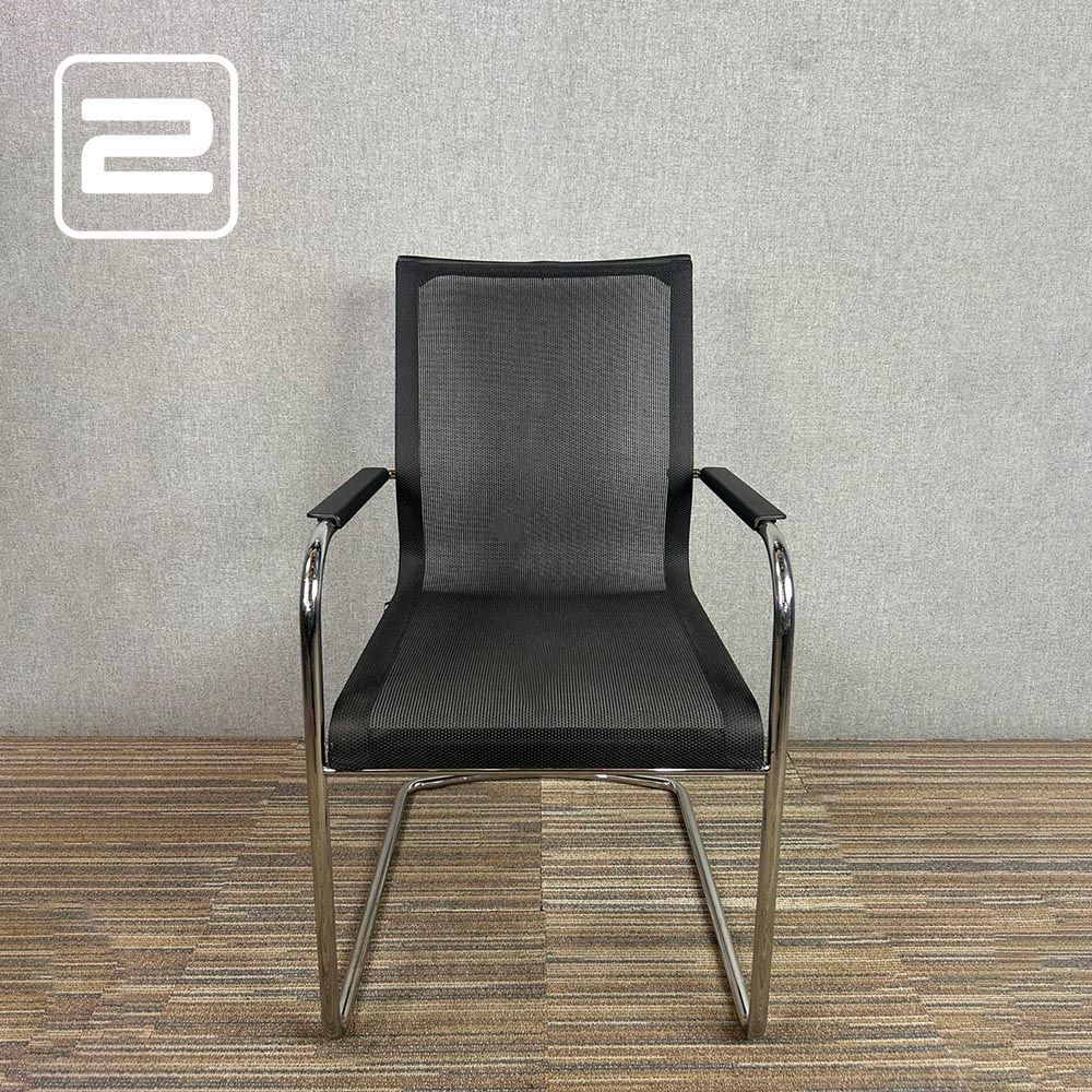 ICF Stick Vergaderstoel - Zwart Mesh / Chrome Cantilever