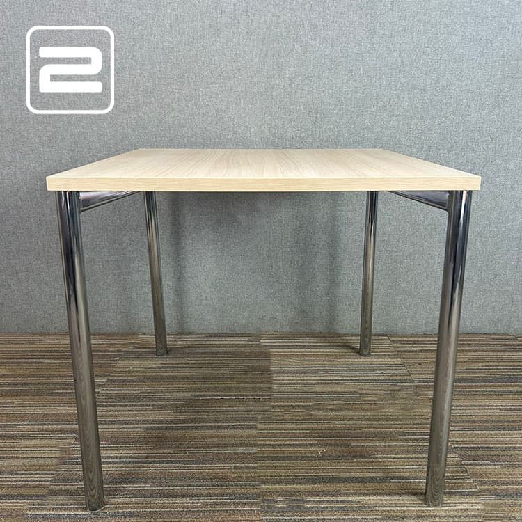 KUSCH CO Kantinetafel Vierkant B80xD80xH74 - Esdoorn Melamine / Chrome