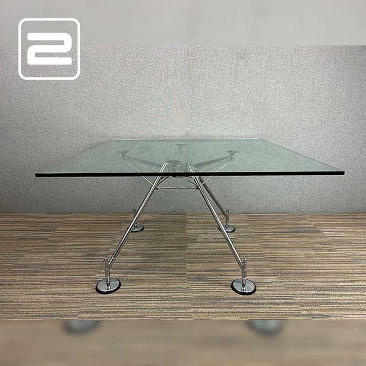 TECNO Nomos Tafel Vierkant B120xD120xH67 - Glas / Chrome