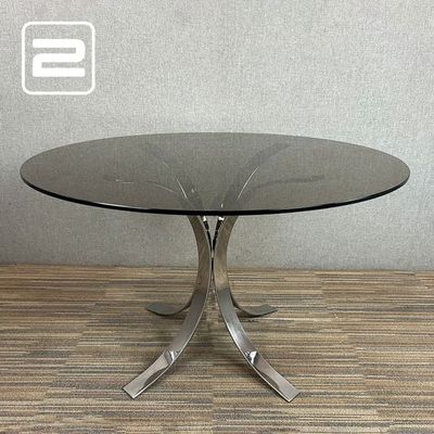 TECNO T69 Tafel Rond B100xD100xH70 - Glas / Chrome Centrale Poot
