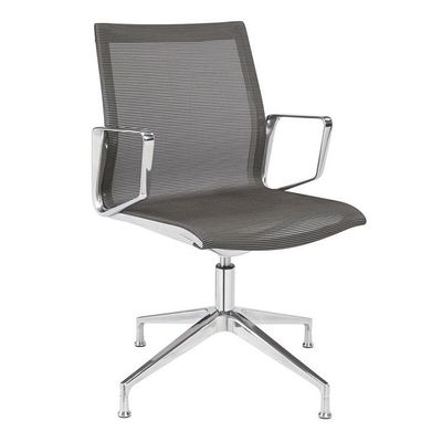 Design Vergaderstoel - Zwart Mesh / Alu Voetkruis