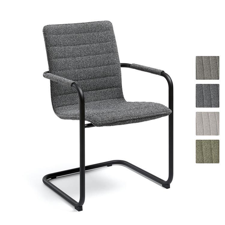 Design Stoel - 100% gerecycleerde Society Stof / Zwart Cantilever