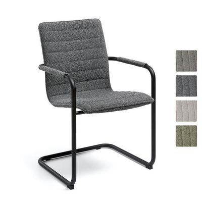 Design Stoel - 100% gerecycleerde Society Stof / Zwart Cantilever