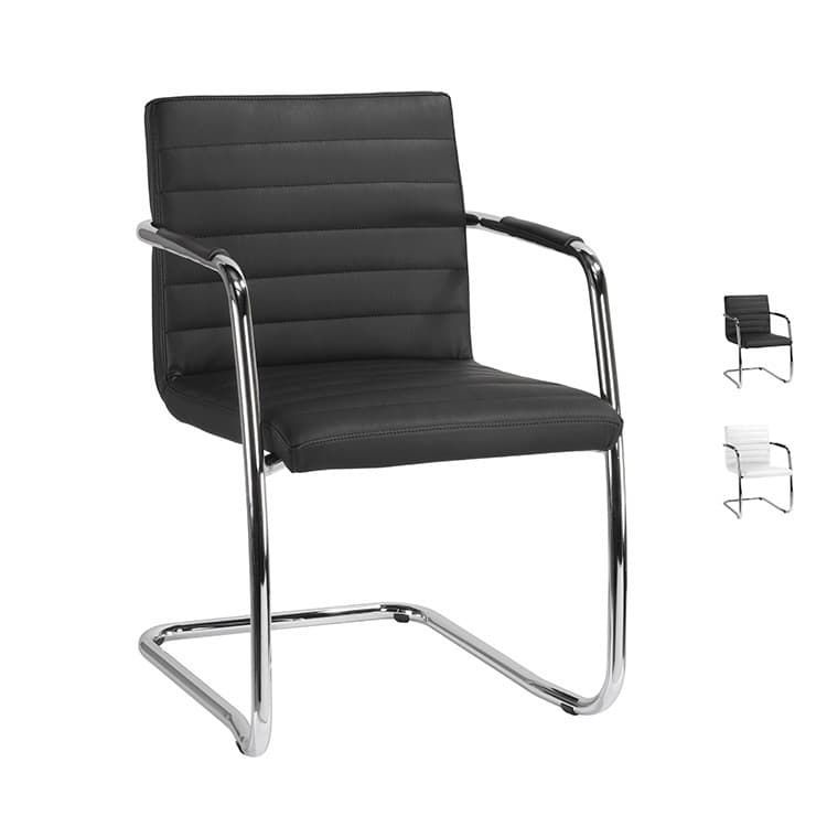 939 Design Stoel Stapelbaar - Kunstleder / Chrome Cantilever