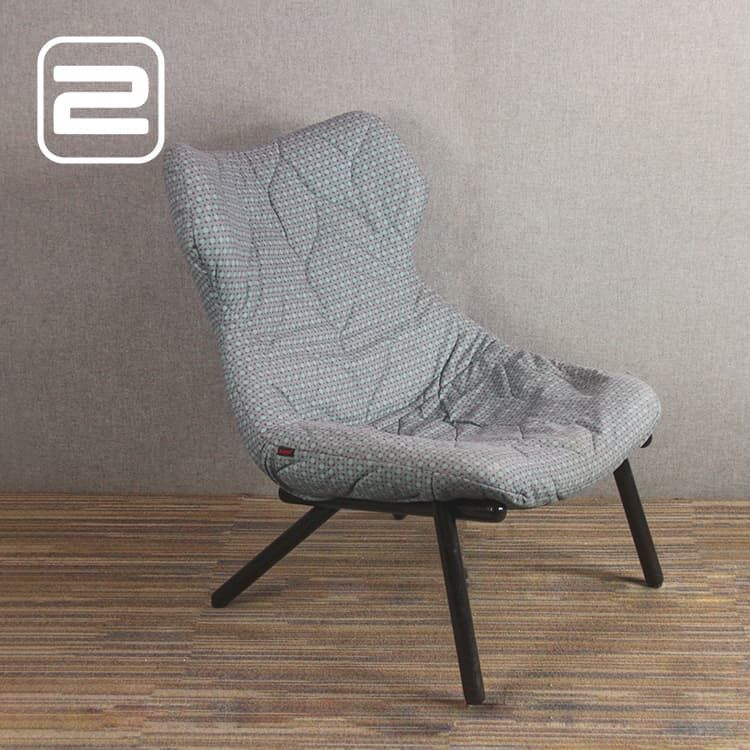 KARTELL Foliage design Lounge Zetel - Blauw Stof / Zwart Vierpoot
