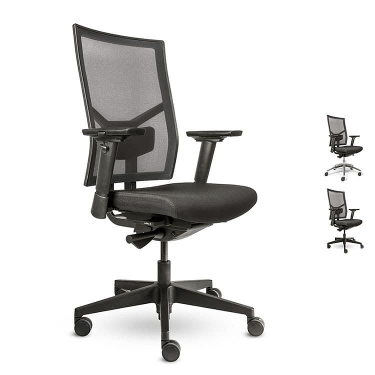 Edition Mesh Bureaustoel - Zwart Mesh / Zwart of Alu Voetkr mt wielen