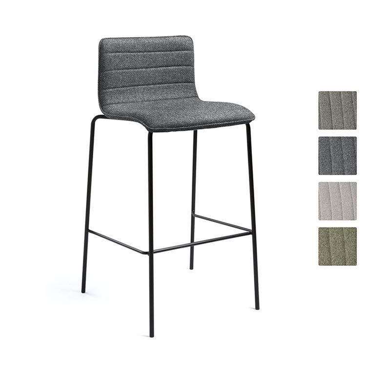 Design Barkruk - 100% gerecycleerde Society Stof / Zwart Cantilever